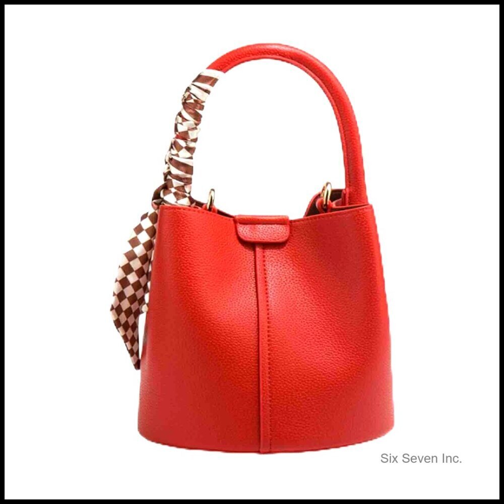 Mini PU Leather Bucket Bag Y2K Minimalist Crossbody Shoulder Bag Designer